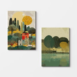 Wallity Cuadros Decorativos de Lienzo 2 Piezas 50 x 70 cm